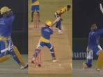 MS Dhoni brining displaying some magnificent strokeplay. (CSK/Twitter) MS Dhoni brining displaying some magnificent strokeplay. (CSK/Twitter)