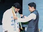 Former BJP leader and Union minister of state Babul Supriyo (left) joined Trinamool Congress (TMC) on Saturday in presence of TMC leader Abhishek Banerjee (right). (PTI Photo)
