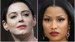 Rose McGowan wrote ‘I stand with Nicki Minaj’ on Twitter to show her support for the singer. Rose McGowan wrote ‘I stand with Nicki Minaj’ on Twitter to show her support for the singer.