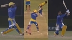 MS Dhoni brining displaying some magnificent strokeplay. (CSK/Twitter) MS Dhoni brining displaying some magnificent strokeplay. (CSK/Twitter)