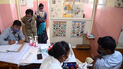 A beneficiary getting a vaccination jab at Lal Bahadur Shastri Primary school in Pune, on September 3. (HT) A beneficiary getting a vaccination jab at Lal Bahadur Shastri Primary school in Pune, on September 3. (HT)