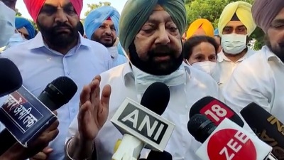 People of Punjab were happy with Captain's government, Amarinder Singh said.&nbsp; (ANI)