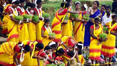 Karma is a major festival in Jharkhand related to worship of mother nature and is celebrated with great enthusiasm, mostly by tribals (ANI)