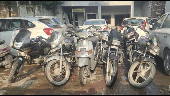 The accused was held while riding a stolen bike in Ludhiana. (HT Photo)