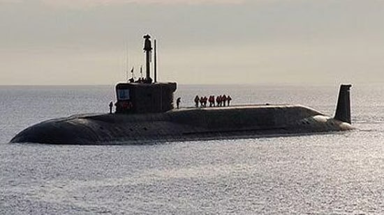 File picture of nuclear powered ballistic missile firing submarine INS Arighat, set to be commissioned next year.