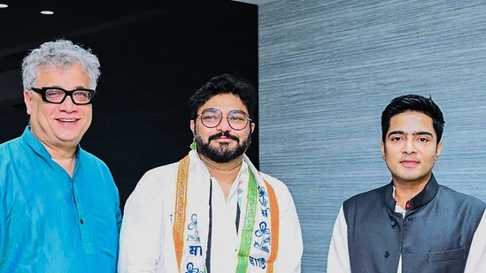 Supriyo joined the TMC in the presence of party general secretary Abhishek Banerjee and Rajya Sabha MP and spokesperson Derek O’Brien.(PTI Photo)