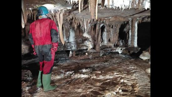 A stalagmite taken from inside the Mawmluh cave in Meghalaya contains the clearest indication of a 200-year global megadrought. The age kickstarted by the drought is now called the Meghalayan Age. It began 4,200 years ago, and is ongoing. (Courtesy Brain Daly)