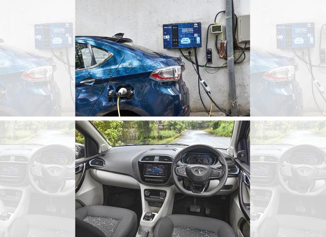The Tigor EV’s battery can go from 0-80 per cent charge in 65 minutes with a 25kW DC charger