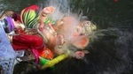The Ganesh Nimajjan Yatra, or the immersion procession, that follows the laddu auction is a popular affair(AP) The Ganesh Nimajjan Yatra, or the immersion procession, that follows the laddu auction is a popular affair(AP)