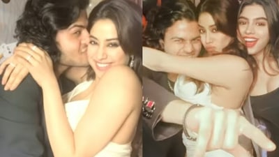 Janhvi Kapoor attended a party with Khushi Kapoor and Akshat Rajan.