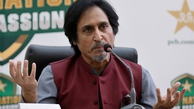 Ramiz Raja, newly elected Chairman of the Pakistan Cricket Board, gives a press conference (AP) Ramiz Raja, newly elected Chairman of the Pakistan Cricket Board, gives a press conference (AP)