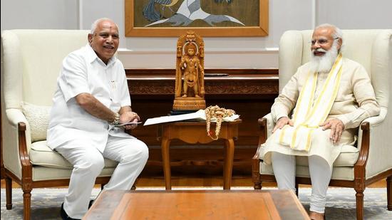 Former Karnataka CM BS Yediyurappa with Prime Minister Narendra Modi. (ANI) Former Karnataka CM BS Yediyurappa with Prime Minister Narendra Modi. (ANI)