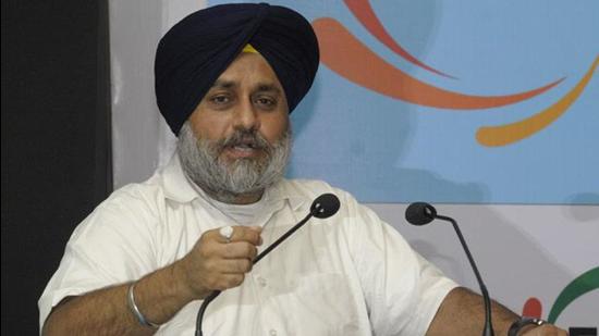 SAD president Sukhbir Singh Badal said even earlier peace and communal harmony of Punjab was destroyed through acts of sacrilege in both gurdwaras and temples. (HT File Photo)