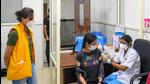 Covid vaccination underway at a new centre opened at AIIMS on Monday. (Amal KS/HT) Covid vaccination underway at a new centre opened at AIIMS on Monday. (Amal KS/HT)