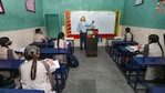 Students attend a class in a school that reopened after further ease in COVID-19 lockdown restrictions, in Jammu on Monday, Sept. 20. J-K administration has allowed schools to reopen for 10th and 12th classes(PTI) Students attend a class in a school that reopened after further ease in COVID-19 lockdown restrictions, in Jammu on Monday, Sept. 20. J-K administration has allowed schools to reopen for 10th and 12th classes(PTI)