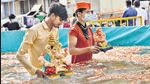 In Pune, muted celebrations marked the close of the 10-day Ganeshotsav as the immersion of the five most revered idols – which usually takes place late at night and is accompanied by a lot of fanfare – ended at 1.17pm on Sunday. (HT HOTO) In Pune, muted celebrations marked the close of the 10-day Ganeshotsav as the immersion of the five most revered idols – which usually takes place late at night and is accompanied by a lot of fanfare – ended at 1.17pm on Sunday. (HT HOTO)
