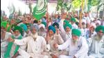 Farmers stage a protest at the Barnala railway station on Monday. The Samyukt Kisan Morcha has been leading the agitation in Punjab and at the Delhi border. (HT photo) Farmers stage a protest at the Barnala railway station on Monday. The Samyukt Kisan Morcha has been leading the agitation in Punjab and at the Delhi border. (HT photo)