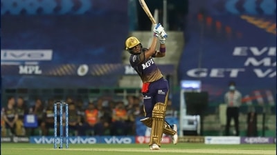 Shubman Gill hits a shot. (IPL)