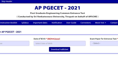 AP PGECET 2021 hall tickets: Candidates can download their AP PGECET 2021 admit cards from the official website of APSCHE at sche.ap.gov.in. ( sche.ap.gov.in)