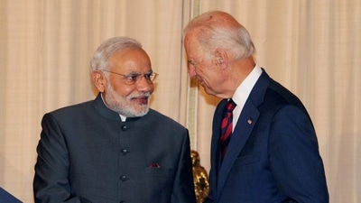 Prime Minister Narendra Modi and US president Joe Biden seen in this file picture from 2014. The latter will host PM Modi on Friday for a bilateral summit.&nbsp; (PTI File)