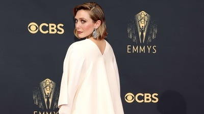Wandavision star and first-time Emmy nominee Elizabeth Olsen attends the 73rd Primetime Emmy Awards at L.A. LIVE in Los Angeles, California. Her gown is from The Row, her sister Mary-Kate and Ashley Olsen’s luxury label. (AFP) Wandavision star and first-time Emmy nominee Elizabeth Olsen attends the 73rd Primetime Emmy Awards at L.A. LIVE in Los Angeles, California. Her gown is from The Row, her sister Mary-Kate and Ashley Olsen’s luxury label. (AFP)