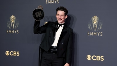 Josh O'Connor, winner of the Outstanding Lead Actor In A Drama Series award for The Crown, poses in the press room during the 73rd Primetime Emmy Awards at L.A. LIVE in Los Angeles, California. He chose a sleek black tuxedo for the awards night. (AFP) Josh O'Connor, winner of the Outstanding Lead Actor In A Drama Series award for The Crown, poses in the press room during the 73rd Primetime Emmy Awards at L.A. LIVE in Los Angeles, California. He chose a sleek black tuxedo for the awards night. (AFP)