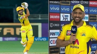 MS Dhoni lauds CSK opener (HT Collage)