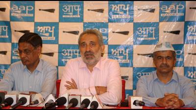 Aam Aadmi Party’s election campaign committee chairman Chander Mukhi Sharma. (HT Photo)