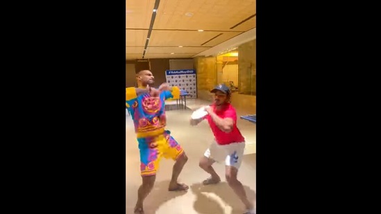 Shikhar Dhawan and Prithvi Shaw recreating a scene from television show Saath Nibhana Saathiya in this funny video.(Instagram/@shikhardofficial)