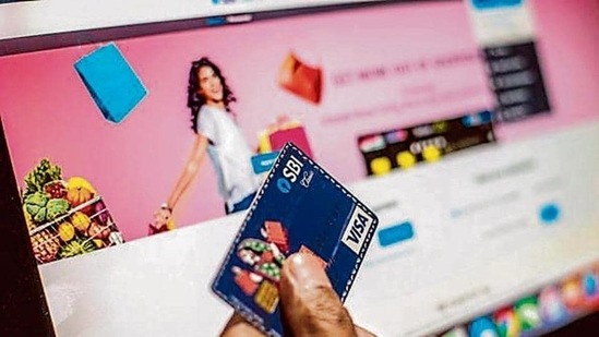 Shares of SBI Cards closed at <span class='webrupee'>₹</span>1,071.70 on BSE on Monday. The shares have risen almost 26% since the start of the year.(HT file photo)