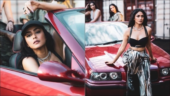 The cargo pants are credited to Indian urban womenswear label, Essé while the suspender body belt is from And Also.(Instagram/mrunalthakur)