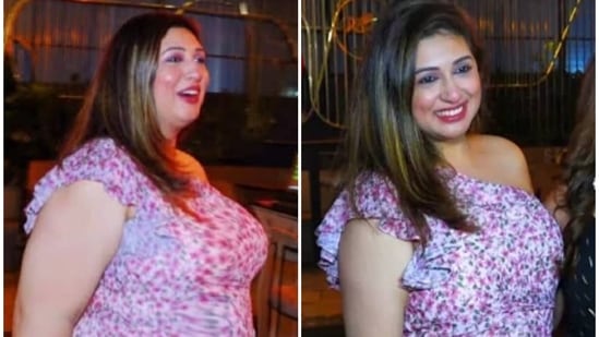 The distorted image of Vahbiz Dorabjee (L) and her real photo.