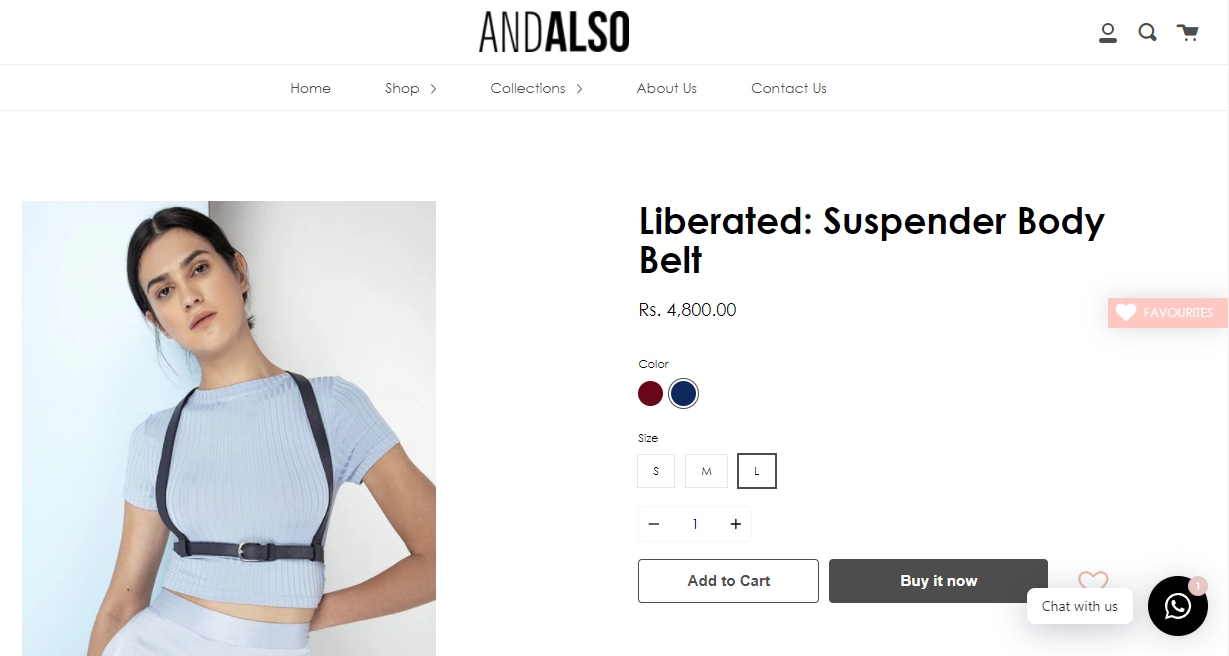 Mrunal Thakur's body belt from And Also(andalsoindia.com)