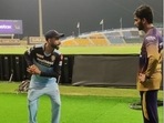 Virat Kohli sharing batting tips with KKR batsman Venkatesh Iyer
