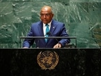 United Nations General Assembly President Abdulla Shahid addresses the 76th Session of the global summit at UN headquarters in New York on Tuesday. (AP) United Nations General Assembly President Abdulla Shahid addresses the 76th Session of the global summit at UN headquarters in New York on Tuesday. (AP)