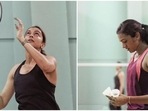 Deepika Padukone and PV Sindhu played badminton together. Deepika Padukone and PV Sindhu played badminton together.