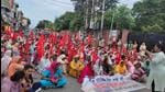 Dalit women holding a protest march to seek implementation of the Land Ceiling Act in Punjab, at Sangrur on Tuesday. (HT Photo) Dalit women holding a protest march to seek implementation of the Land Ceiling Act in Punjab, at Sangrur on Tuesday. (HT Photo)