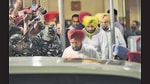Punjab chief minister Charanjit Singh Channi along with PPCC president Navjot Singh Sidhu at Punjab Bhawan, in New Delhi, on Tuesday. (HT photo) Punjab chief minister Charanjit Singh Channi along with PPCC president Navjot Singh Sidhu at Punjab Bhawan, in New Delhi, on Tuesday. (HT photo)