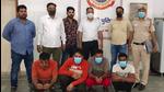 Four of the five arrested accused. The operation by the anti-auto theft squad (AATS) of Shahdara district police spanned across Delhi and three nearby states over a period of two weeks. (Source) Four of the five arrested accused. The operation by the anti-auto theft squad (AATS) of Shahdara district police spanned across Delhi and three nearby states over a period of two weeks. (Source)