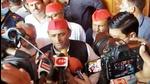 Akhilesh Yadav addresses media in Prayagraj on Tuesday. (HT photo) Akhilesh Yadav addresses media in Prayagraj on Tuesday. (HT photo)