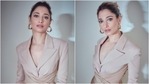 Tamannaah Bhatia in <span class='webrupee'>₹</span>94k nude pink blazer dress stuns with her irresistible charm(Instagram/@tamannaahspeaks) Tamannaah Bhatia in <span class='webrupee'>₹</span>94k nude pink blazer dress stuns with her irresistible charm(Instagram/@tamannaahspeaks)