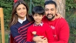 Shilpa Shetty and Raj Kundra pose with their son Viaan. Shilpa Shetty and Raj Kundra pose with their son Viaan.