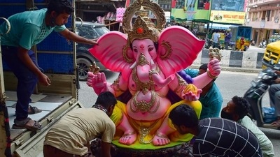 Pratibha Pal said the IMC had collected idols of Lord Ganesh from various centres on the last day of the ten-day festival on Sunday for immersion at the select water sources. (PTI file photo. Representative image)