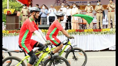 SSB cycle rally flagged off in Lucknow on Tuesday. (Sourced) SSB cycle rally flagged off in Lucknow on Tuesday. (Sourced)