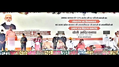 Yogi announced projects worth ₹275 crore in Sambhal and worth ₹69 crore in Moradabad . (Sourced) Yogi announced projects worth ₹275 crore in Sambhal and worth ₹69 crore in Moradabad . (Sourced)