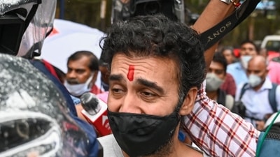 Raj Kundra was released from the Arthur Road jail shortly after 11.30 am, a jail official said. Chief Metropolitan Magistrate SB Bhajipale on Monday allowed Kundra's bail application on furnishing a bond of <span class='webrupee'>₹</span>50,000. (AFP) Raj Kundra was released from the Arthur Road jail shortly after 11.30 am, a jail official said. Chief Metropolitan Magistrate SB Bhajipale on Monday allowed Kundra's bail application on furnishing a bond of <span class='webrupee'>₹</span>50,000. (AFP)