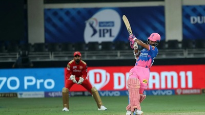 IPL 2021, PBKS vs RR: Yashasvi Jaiswal (in frame) smashed 49 and fell just short of his maiden IPL fifty. Moreover, he also put on a 54-run opening stand with Lewis. (BCCI/IPL)