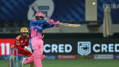 IPL 2021, PBKS vs RR: Mahipal Lomror took a liking to Adil Rashid and other PBKS bowlers as he smashed 43 off just 17 balls to strengthen RR's bid of crossing the 200-run mark. (BCCI/IPL)