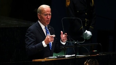 U.S. President Joe Biden addresses the 76th Session of the U.N. General Assembly at United Nations headquarters in New York. (AP) U.S. President Joe Biden addresses the 76th Session of the U.N. General Assembly at United Nations headquarters in New York. (AP)