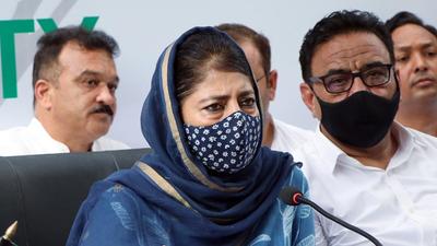 PDP chief and former J&K CM Mehbooba Mufti addresses a press conference in Jammu on Tuesday. (ANI) PDP chief and former J&K CM Mehbooba Mufti addresses a press conference in Jammu on Tuesday. (ANI)